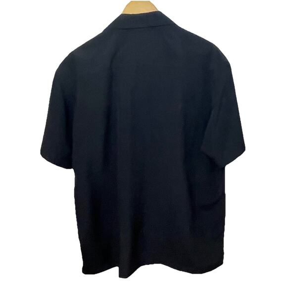 Retro Style Steady Bowling Rockabilly Short Sleeve Bowling Shirt Blk/Cream L/XL - Picture 2 of 10